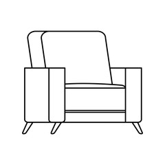 comfortable couch line style icon vector illustration design