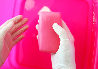 Hand and body disinfectants. Liquid and solid soap. Hand washing to fight viruses and germs.