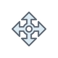 Move Arrows Vector Colour with Line Icon Illustration.