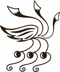  Vector graphics. Decor element for design. Black and white pattern.