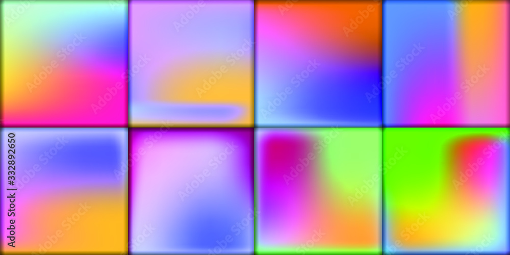 Poster set of abstract gradient banners. minimal style color background. template for wallpaper, mobile app