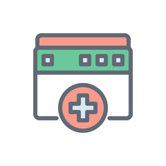 New Tab Vector Colour with Line Icon Illustration.