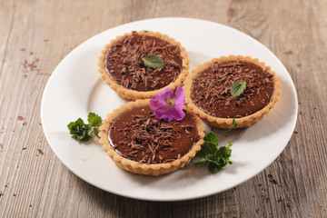 chocolate cream cake, chocolate tart