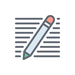 Fototapeta premium Pencil Vector Colour with Line Icon Illustration.
