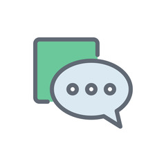 Chatting Vector Colour with Line Icon Illustration.
