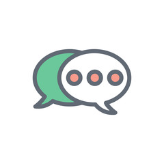 Speech Bubble Vector Colour with Line Icon Illustration.
