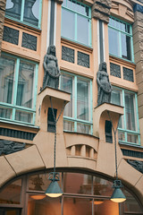 Tallinn, Estonia December 7, 2019 Winter season medieval streets and old town architecture of Estonian capital