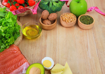 Healthy eating food low carb keto ketogenic diet meal plan protein fat which  fitness dieting  and weight loss concept