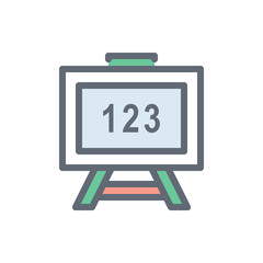 Whiteboard Vector Colour with Line Icon Illustration.