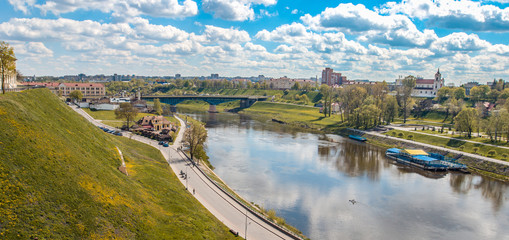 Beautiful view of the Neman river. Grodno. Belarus