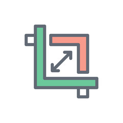 Transform Box Vector Colour with Line Icon Illustration.