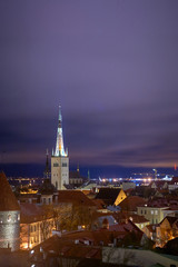 Tallinn, Estonia December 7, 2019 Winter season medieval streets and old town architecture of Estonian capital