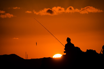 Fisherman Fishing Rod Silhouette