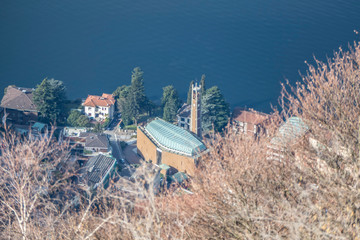 Aerial view of Campione d'Italia