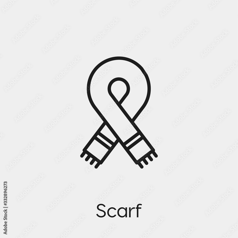 Poster scarf icon vector. Linear style sign for mobile concept and web design. scarf symbol illustration. Pixel vector graphics - Vector. 