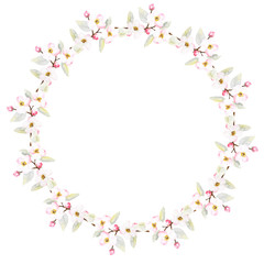 Apple blossom watercolor frame