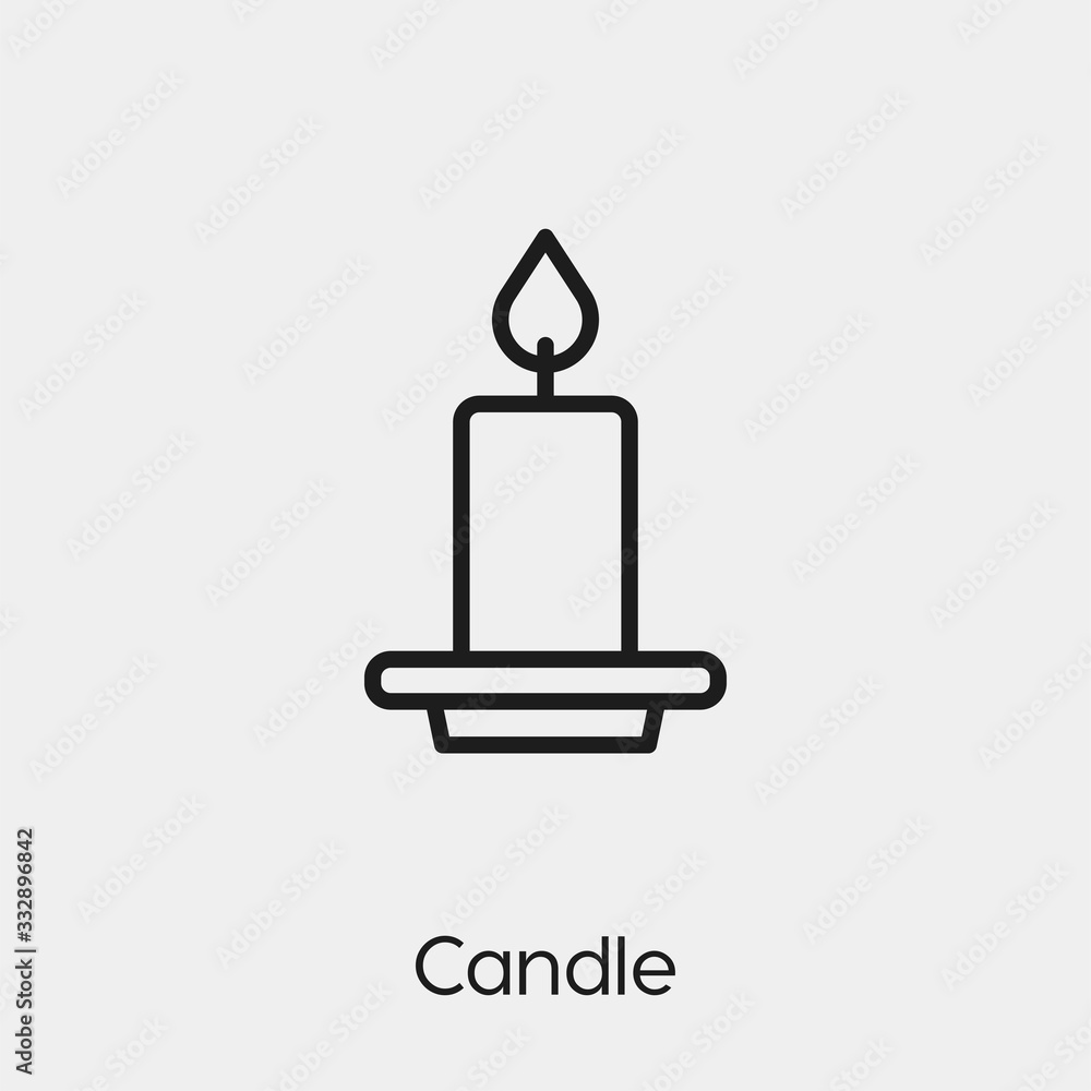 Poster candle icon vector. linear style sign for mobile concept and web design. candle symbol illustration.