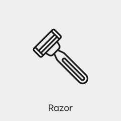 razor icon vector. Linear style sign for mobile concept and web design. blade symbol illustration. Pixel vector graphics - Vector.