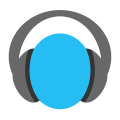 Head with Headphones, Illustration Vector