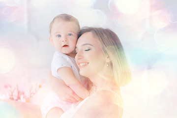mother with a small child toddler / two family mother and child motherhood, health with happiness