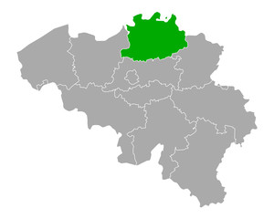 Karte von Antwerpen in Belgien