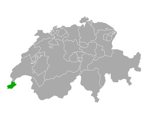 Karte von Genf in Schweiz
