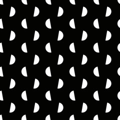 op art monochrome pattern of half circles. seamless vector background.
