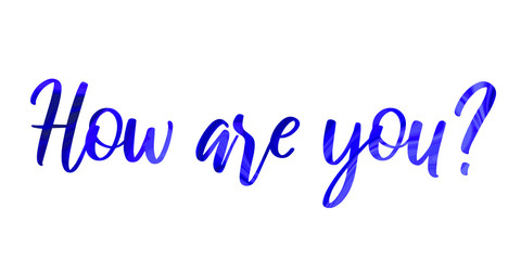  How are you Colorful isolated vector saying