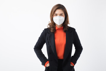 Asian woman wearing surgical mask