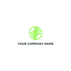 leaf logo in a circle with mint green color