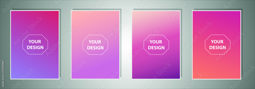 Aufkleber set of abstract vector gradient backgrounds. colorful texture for your design. mobile app template