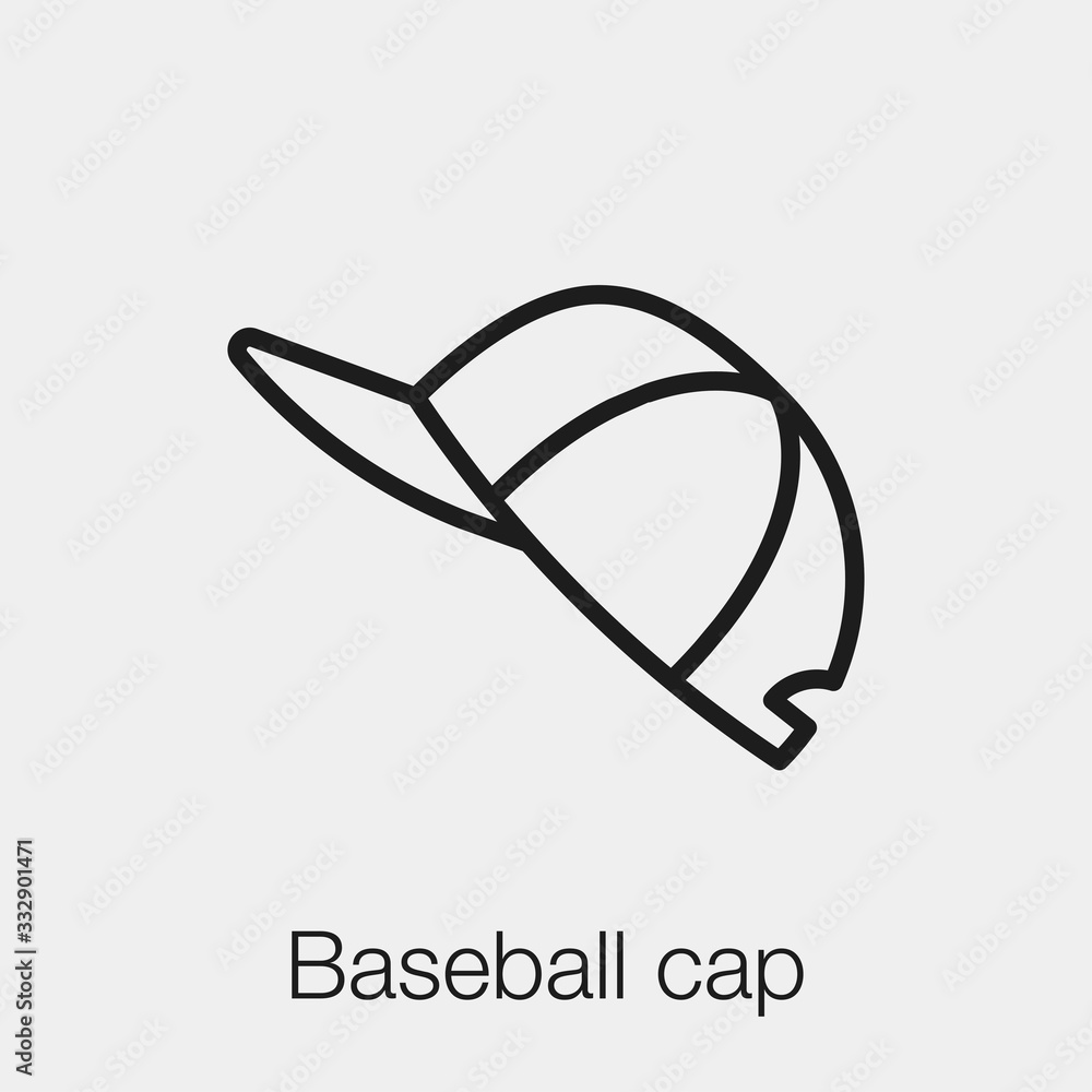 Poster baseball cap icon vector. linear style sign for mobile concept and web design. baseball cap symbol i