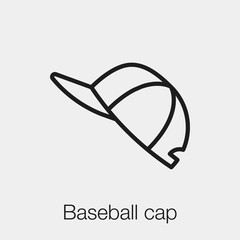 baseball cap icon vector. Linear style sign for mobile concept and web design. baseball cap symbol illustration. Pixel vector graphics - Vector.	