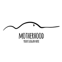 Line illustration Motherhood. Contour symbol. Vector isolated outline