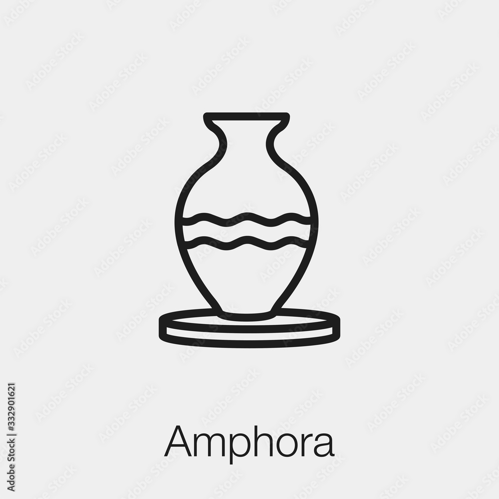 Poster amphora icon vector. linear style sign for mobile concept and web design. amphora symbol illustratio