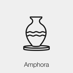 amphora icon vector. Linear style sign for mobile concept and web design. amphora symbol illustration. Pixel vector graphics - Vector.