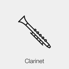clarinet icon vector sign symbol