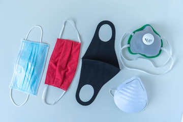 Many type of face mask for prevention spread of coronavirus (COVID-19)
