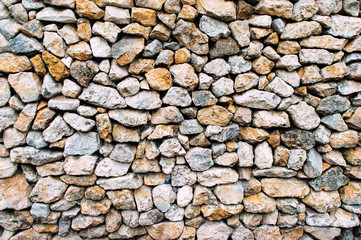 Part of a beige stone wall texture, for background close up.