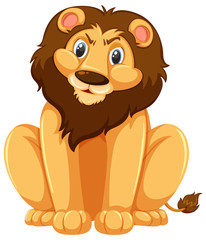 Cute lion on white background