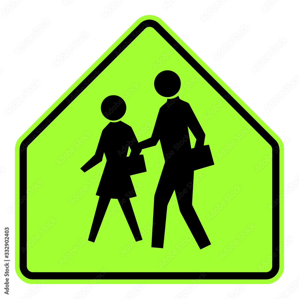 Wall mural School Crosswalk Road Sign Clipart