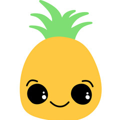 Cute pineapple smiling children's illustration