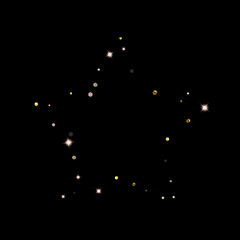 Gold Glitter Stars. Luxury Shiny Confetti.