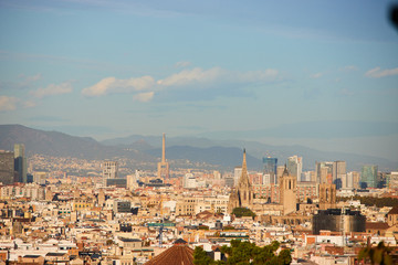 The skyline of Barcelona,Spain