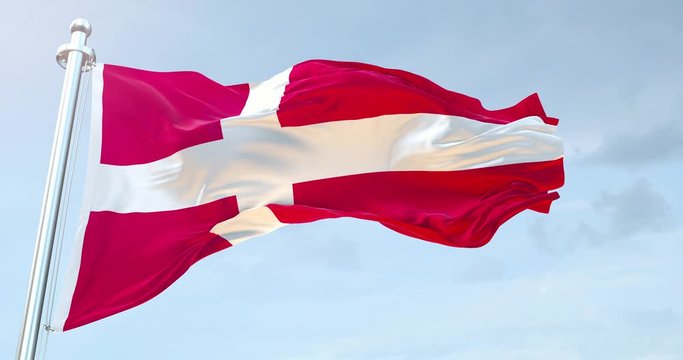Denmark Flag Waving loop 4K