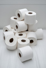 Rolls of daily use toilet paper