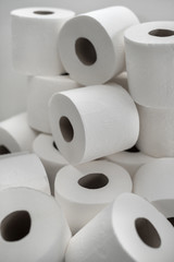 Rolls of daily use toilet paper