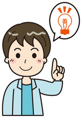 男性　閃く　イラスト