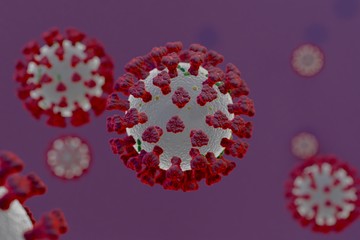 COVID-19 Coronavirus SARS-CoA2 3D rendition