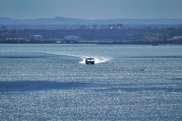 Obraz premium Passenger Ferry crossing the Tagus river